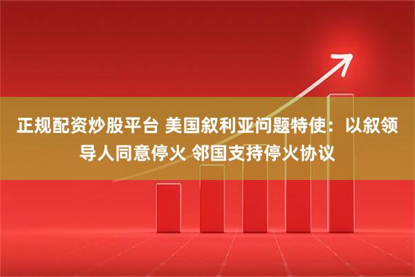 正规配资炒股平台 美国叙利亚问题特使：以叙领导人同意停火 邻国支持停火协议